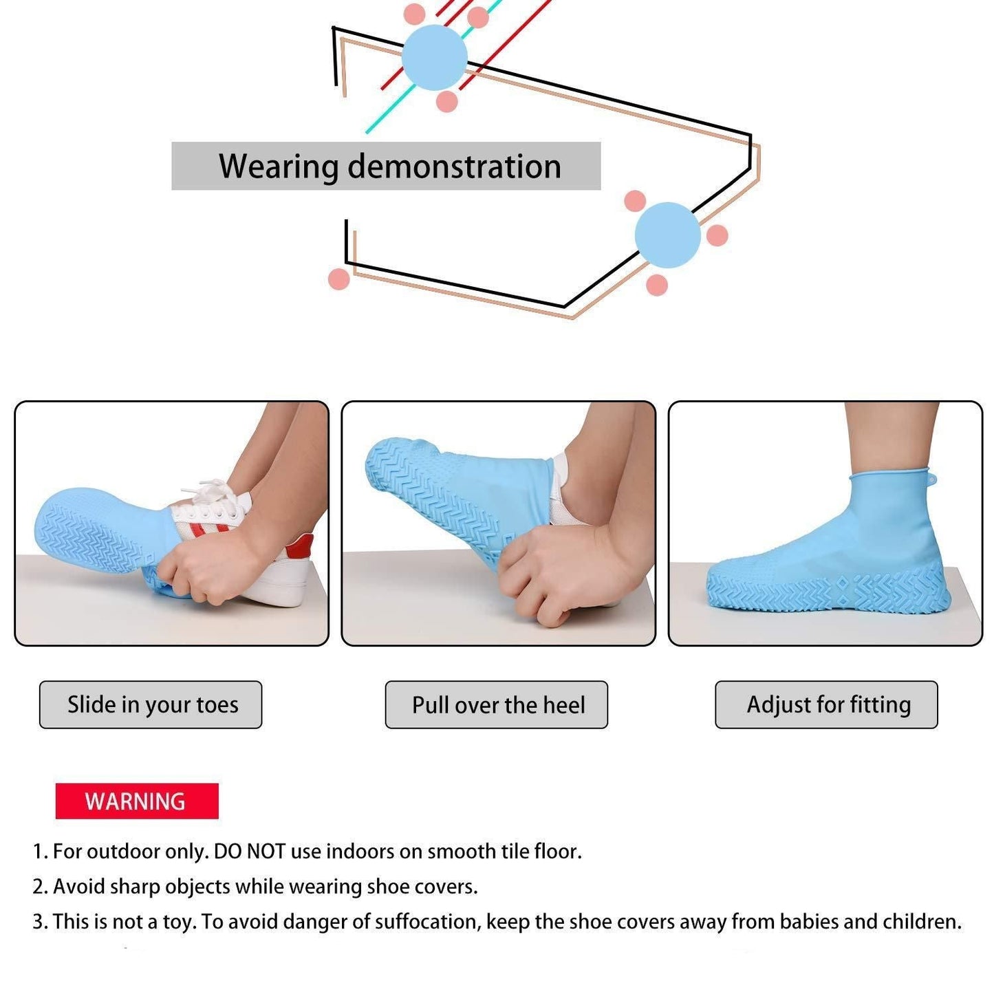 Anti-Slip Waterproof Shoe Covers (BLACK)