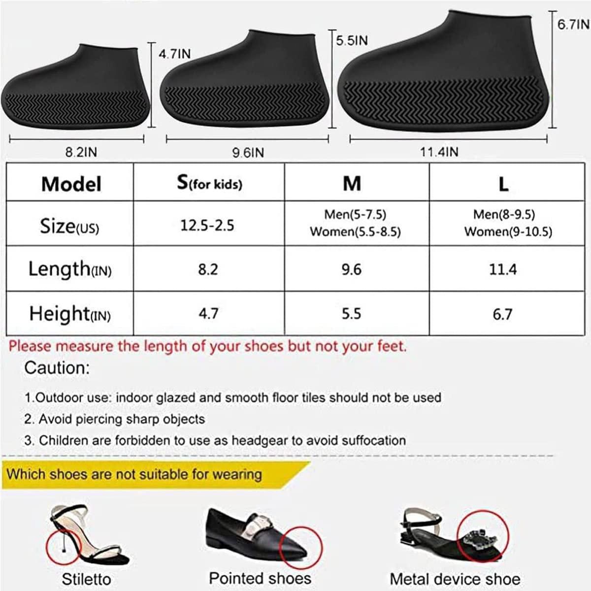 Anti-Slip Waterproof Shoe Covers (BLACK)