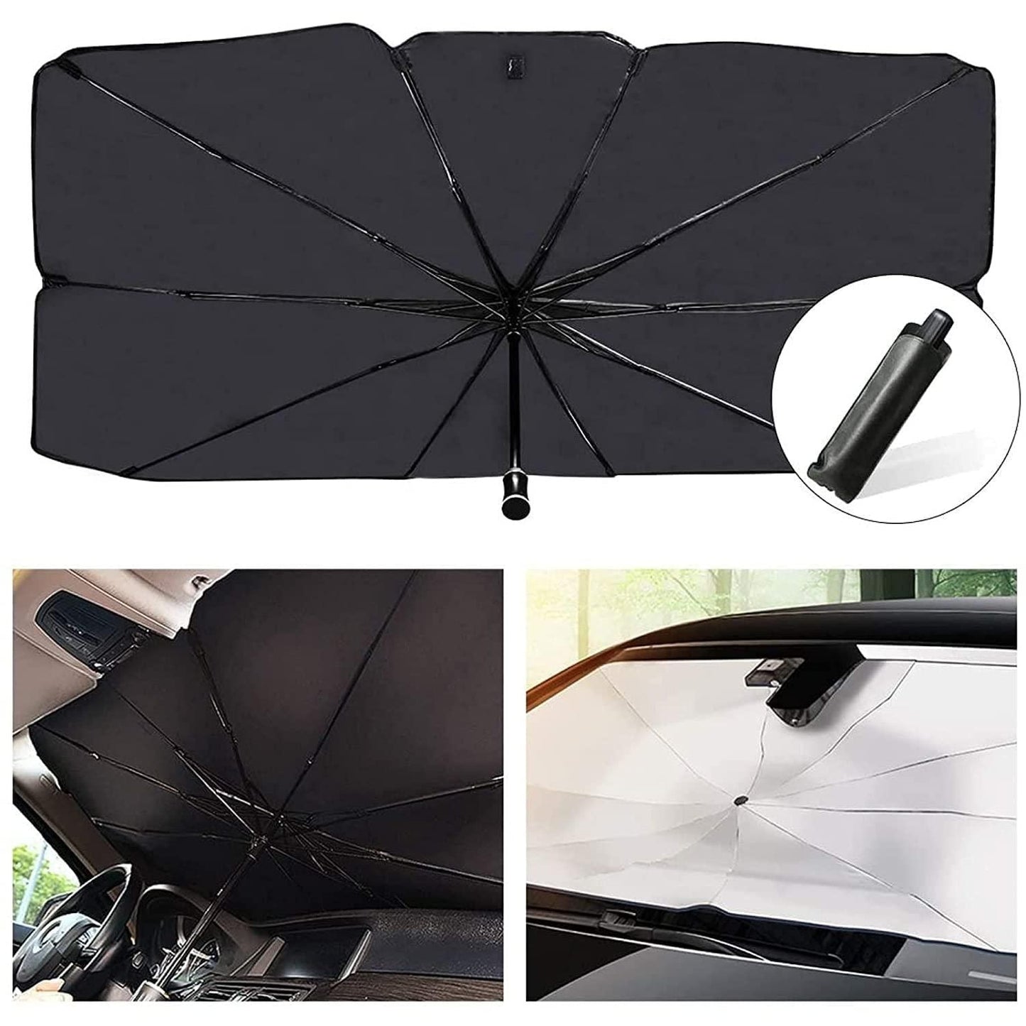 Foldable Reflective car Umbrella For Sun Heat Protection